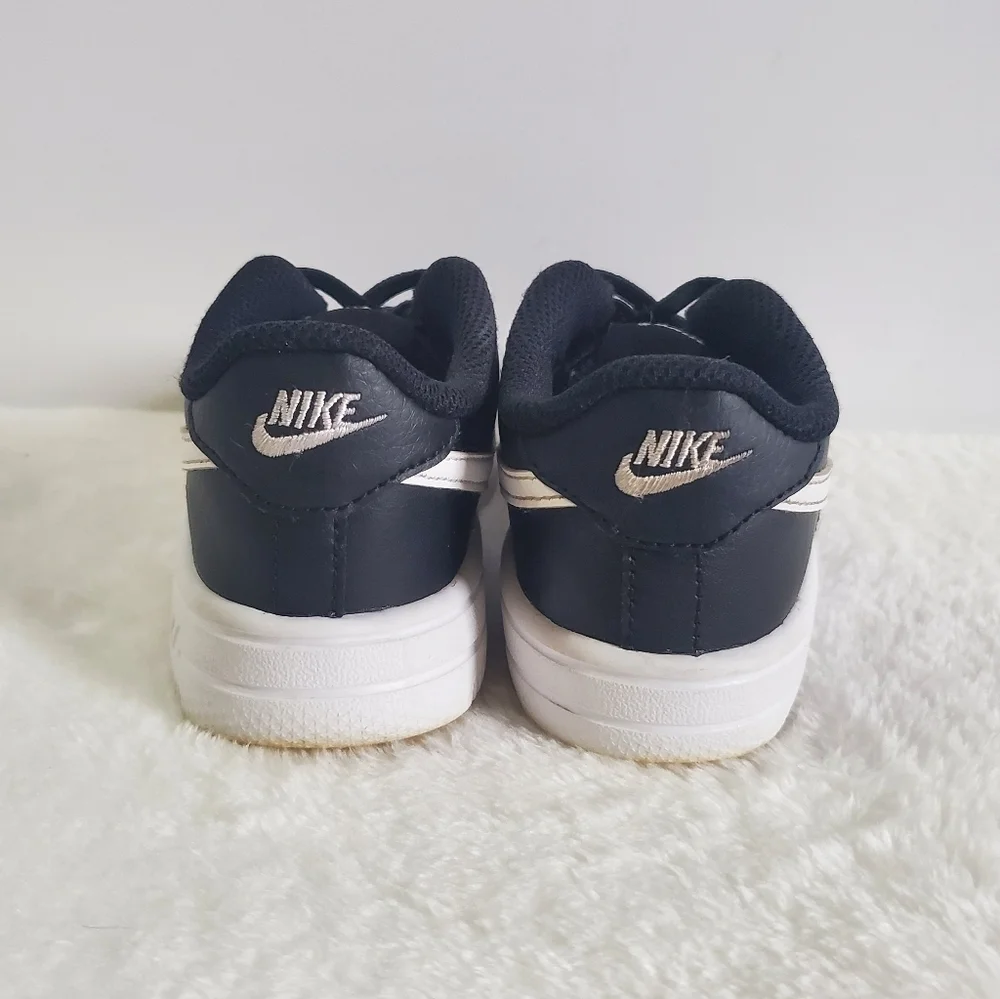 NIKE Force One 1 Leather Black White Sneakers Little Kids Size 10C